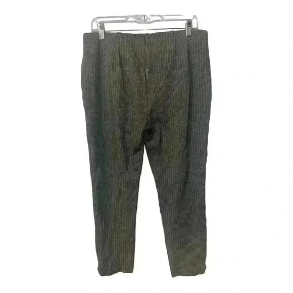 Chicos Womens Gray/White Pinstripe Pull-on Straight Leg Pants, Size 15 - Picture 3 of 6